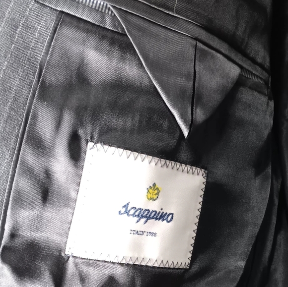 Elegant Charcoal Pinstripe Men's Blazer - Picture 6 of 16